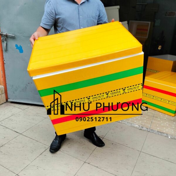 Thùng xốp Như Phương 606 kích thước 61x45x52cm dán keo vàng   